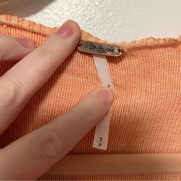 Free People Orange Open Front Cardigan SMALL - Picture 4 of 5